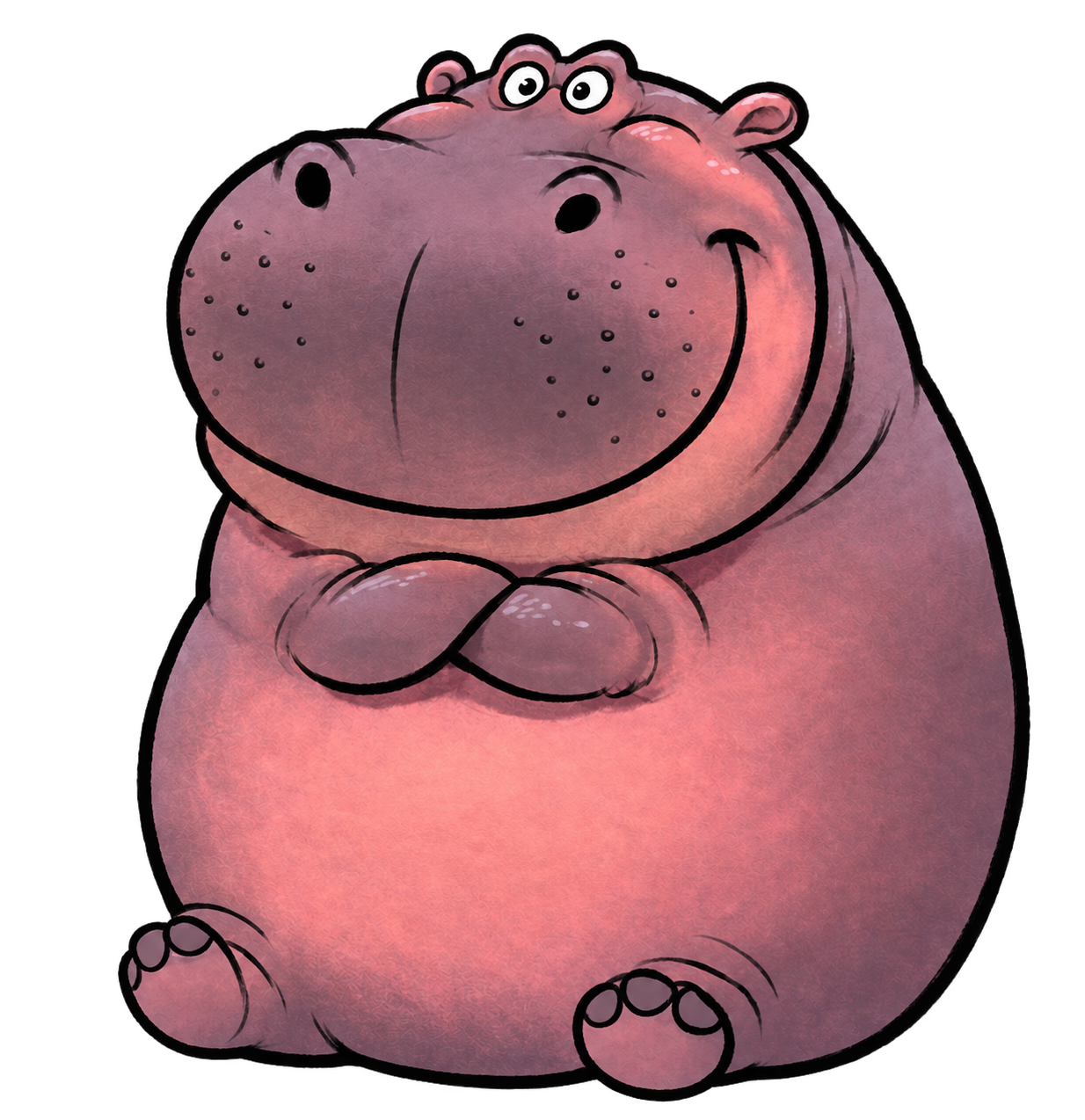 Happy Chonk, a cute round cartoon hippo mascot